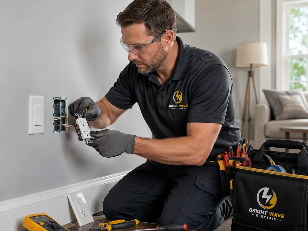 Electrical outlet and switch services by Bright Wave Electric in Henderson, NV